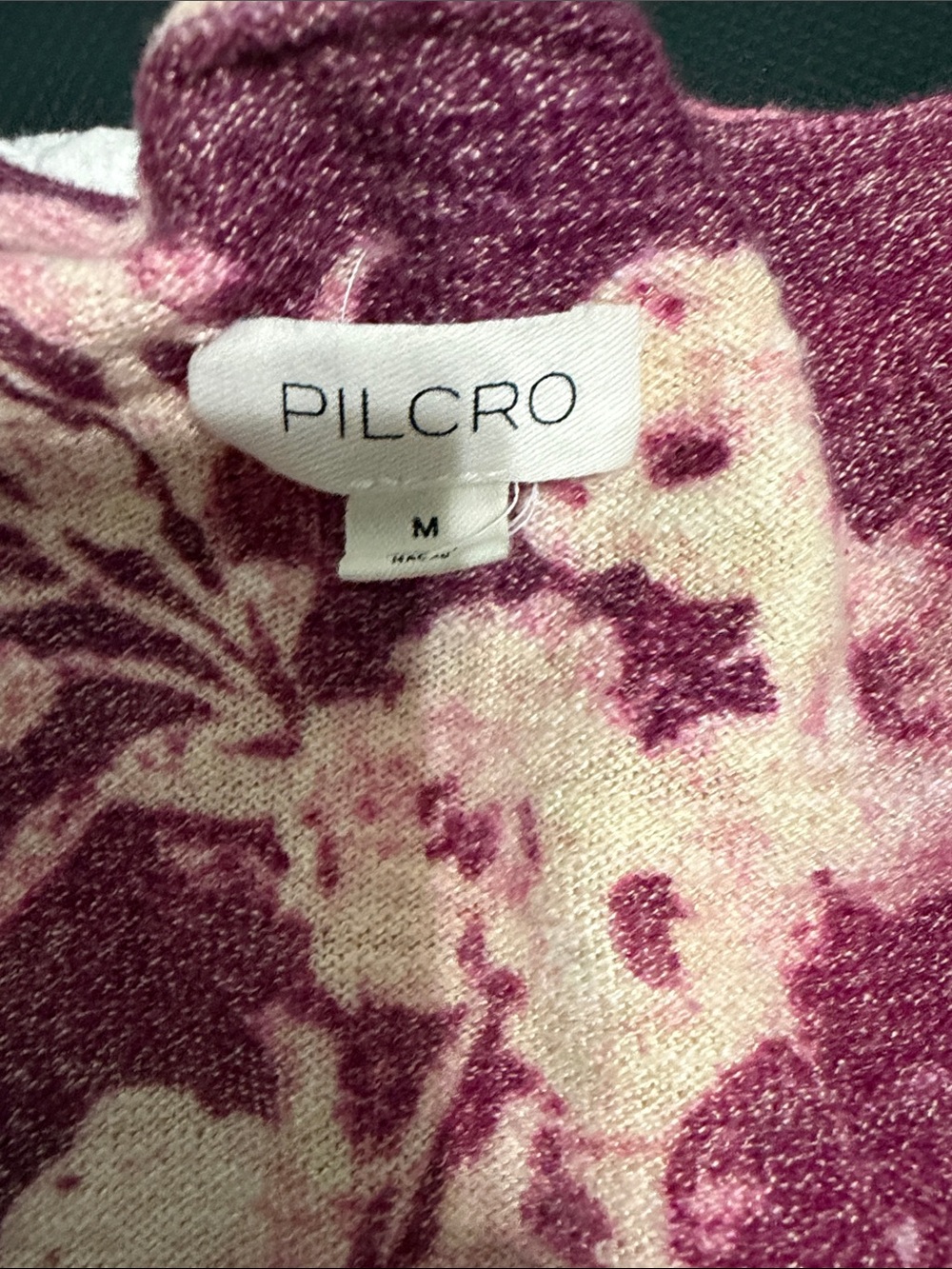 Pilcro Rose and Cream Floral V-Neck Button Cardigan - Picture 3 of 3